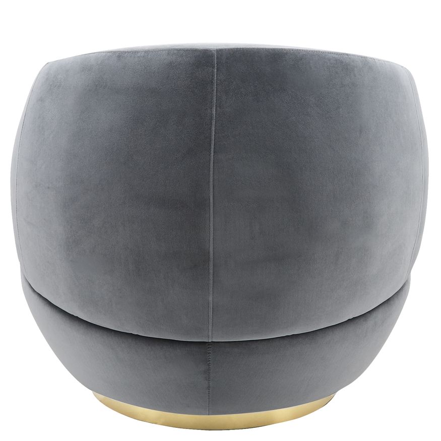 Sagebrook™ Velveteen Swivel Chair With Gold Base - Gray