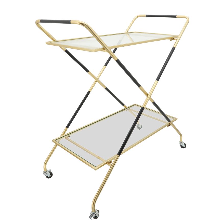 Sagebrook - Two Layered X-Ray Metal Bar Cart