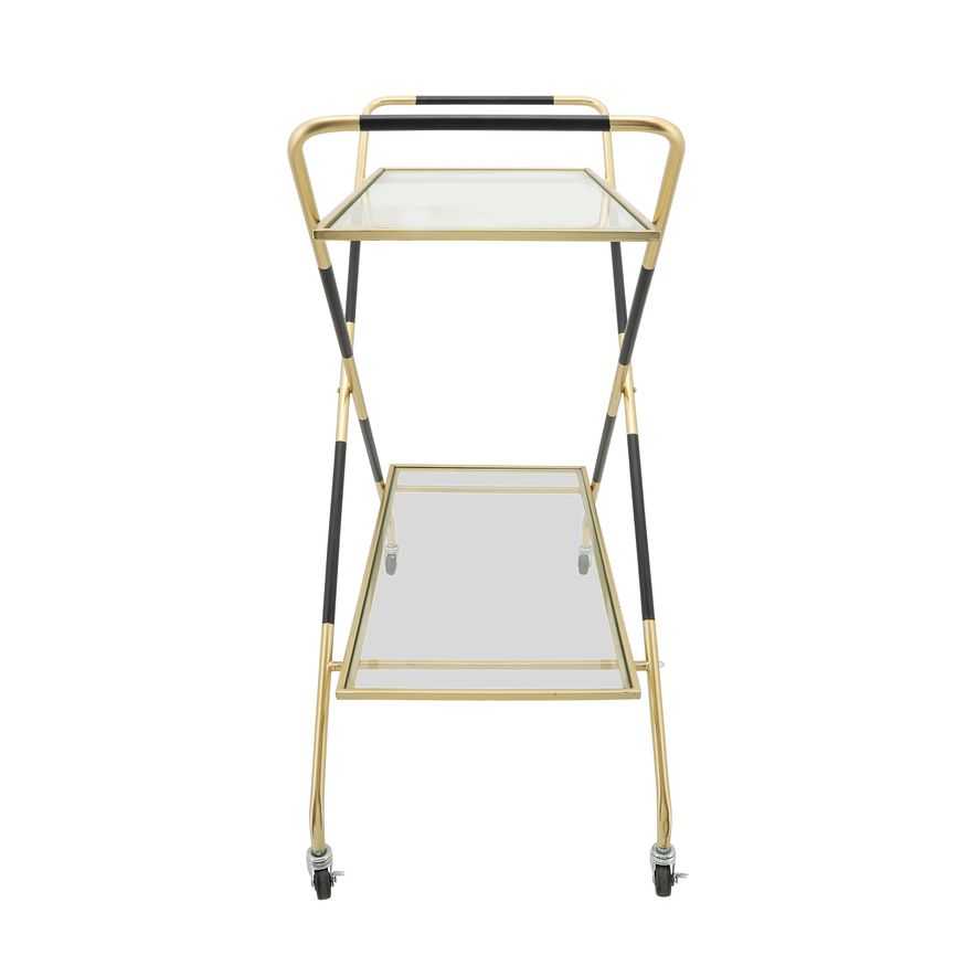 Sagebrook - Two Layered X-Ray Metal Bar Cart