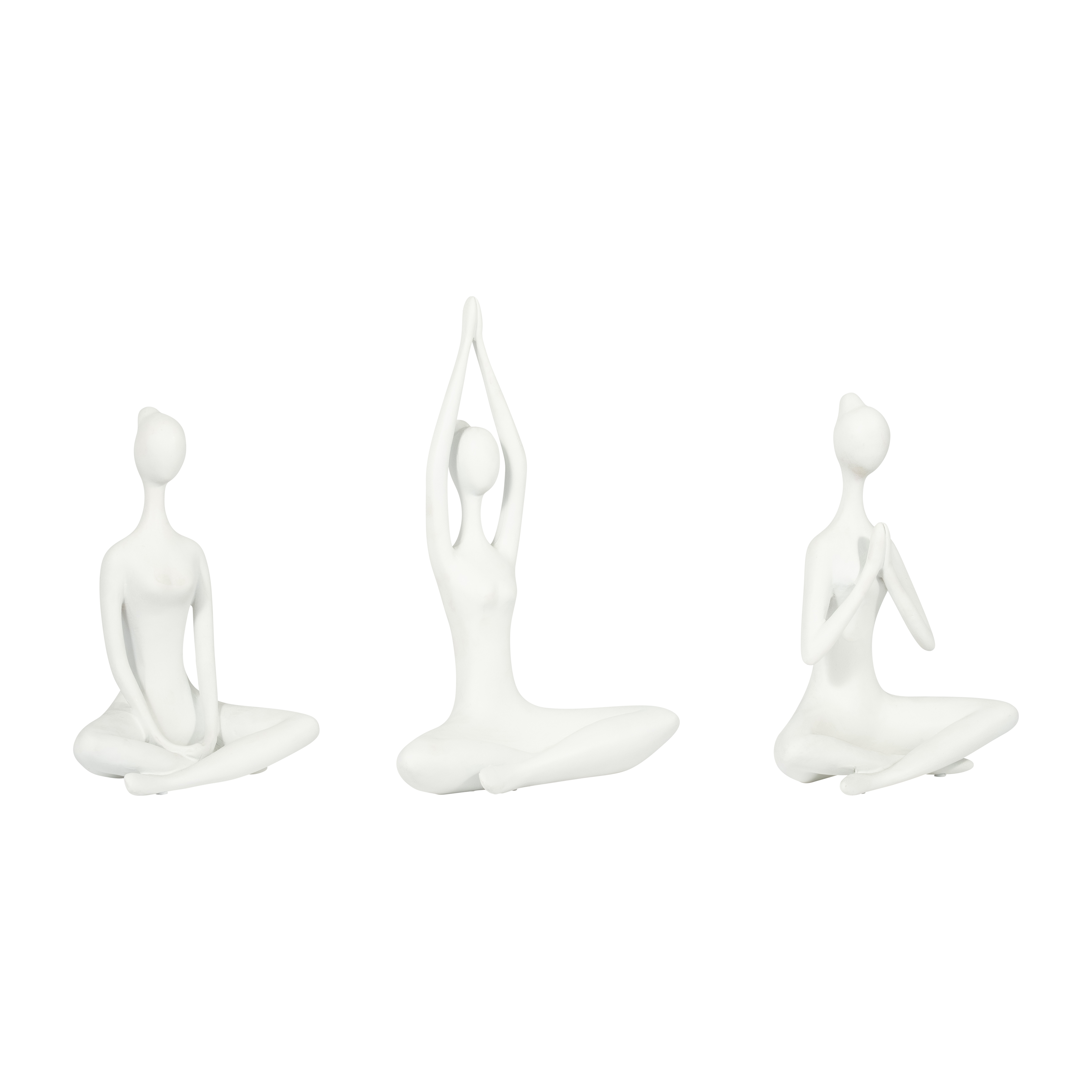 Sagebrook 10" Resin Yoga Ladies (Set Of 3) - White