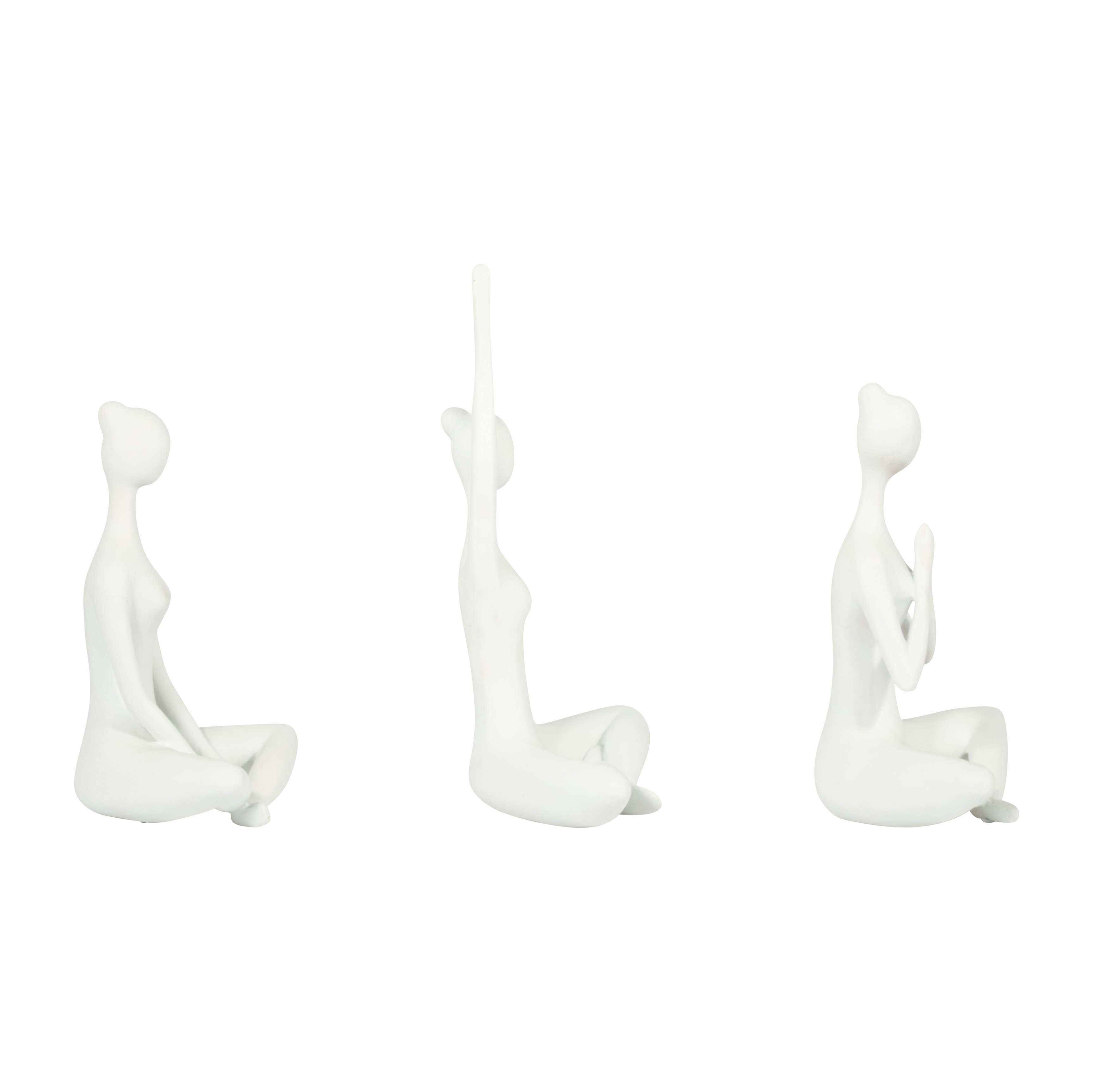 Sagebrook 10" Resin Yoga Ladies (Set Of 3) - White