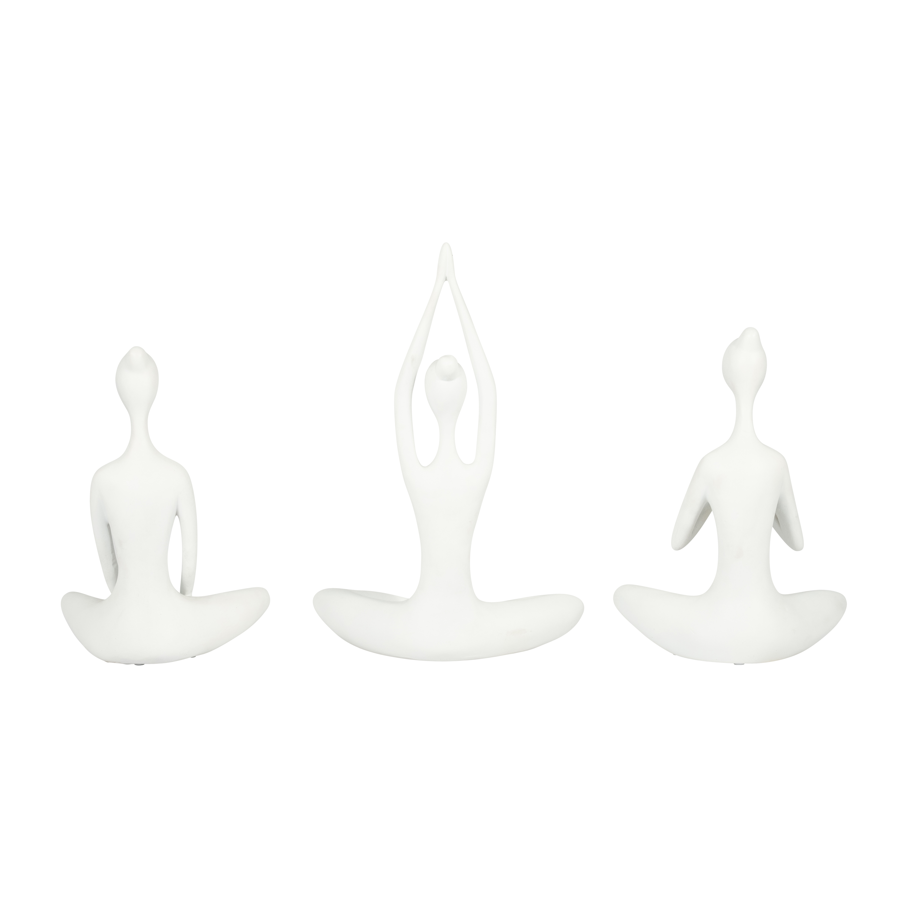 Sagebrook 10" Resin Yoga Ladies (Set Of 3) - White