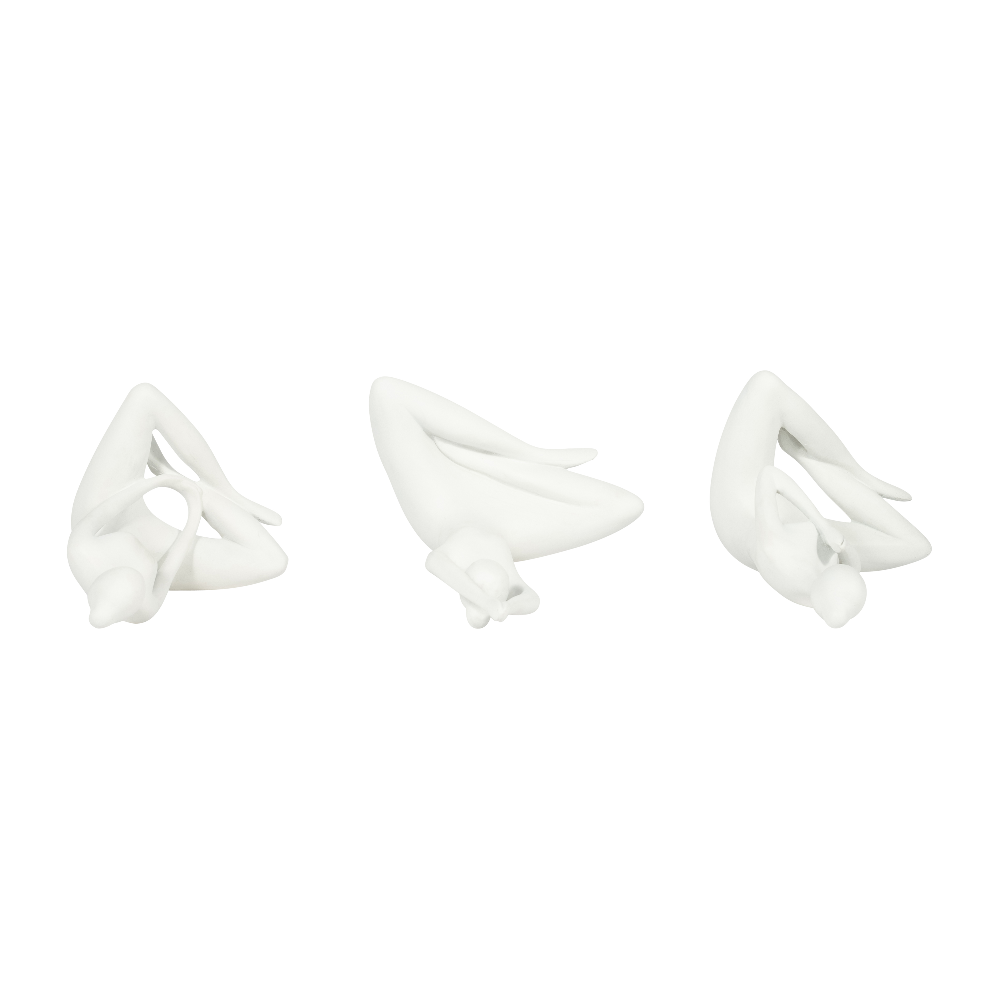 Sagebrook 10" Resin Yoga Ladies (Set Of 3) - White