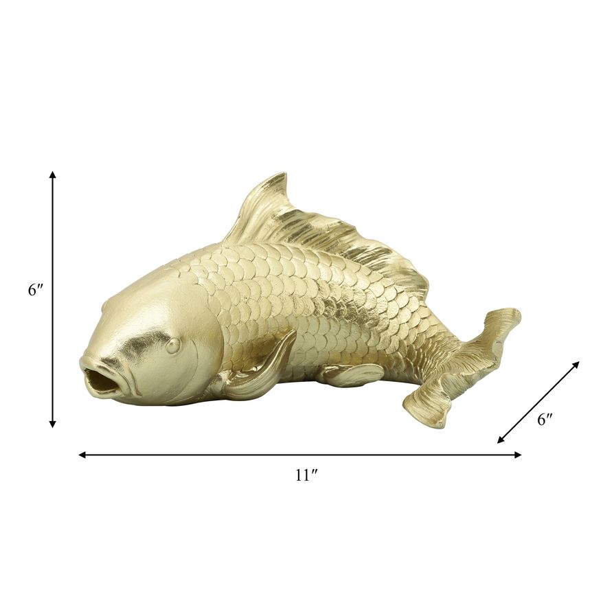 Sagebrook 11" Resin Koi Fish - Gold