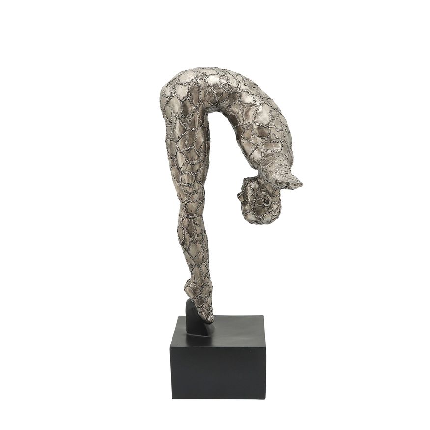 Sagebrook 24" Resin Bowing Human - Gunmetal