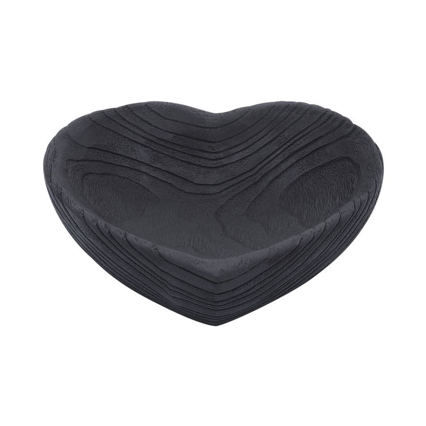 Sagebrook 9"/10" Wood Heart Bowls (Set Of 2) - Black