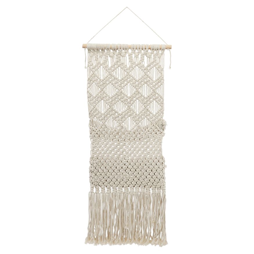 Sagebrook Cotton Macrame 2-Layered Wall Storage