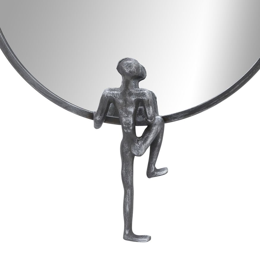 Sagebrook™ Metal Mirror With Man Decor - Black