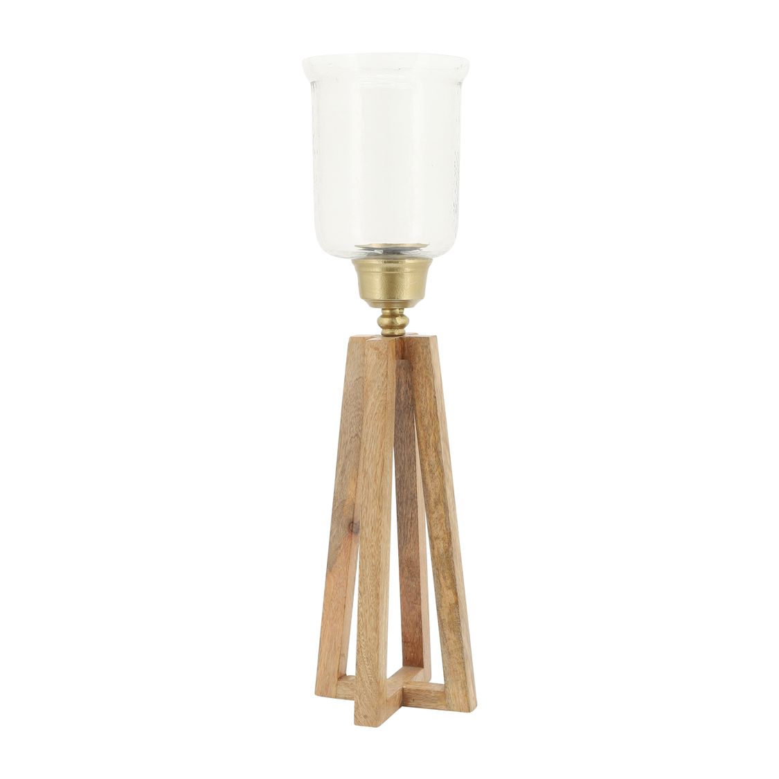 Sagebrook - 23" Wood Torch Candle Holder in Natural