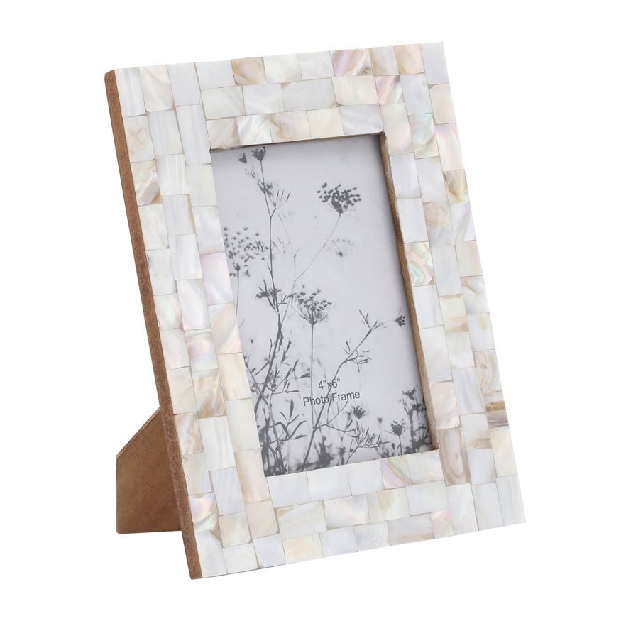 Sagebrook 4"x6" Resin Capiz Design Photo Frame