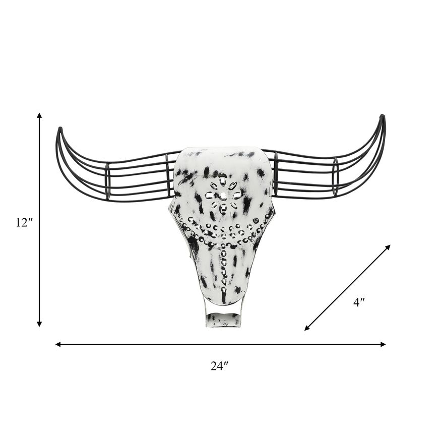 Sagebrook - Metal Buffalo Wall Accent in Black/White