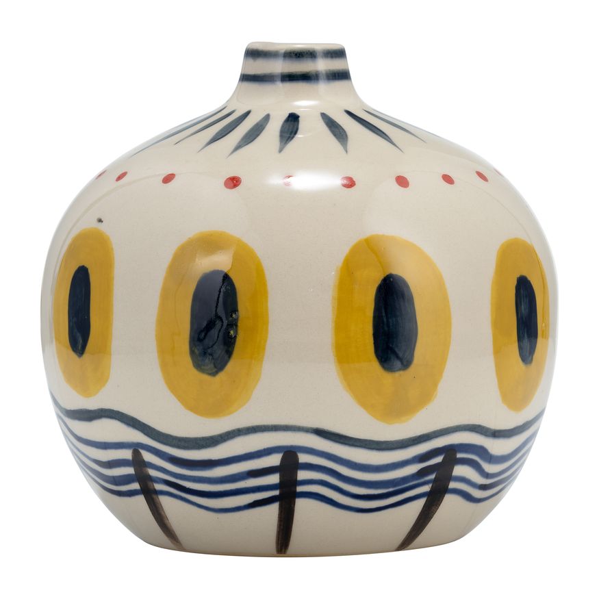 Sagebrook 7" Ceramic Tribal Vase - Ivory