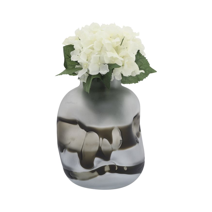 Sagebrook 11" Glass Dented Vase - Gray