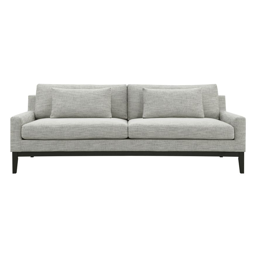 Sagebrook 3-Seater Wood Bolstered Sofa - Gray