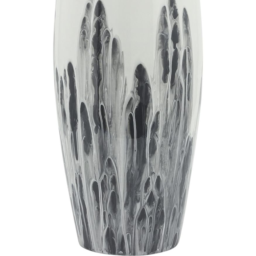 Sagebrook 24" Glass Vase With Metal Ring - White