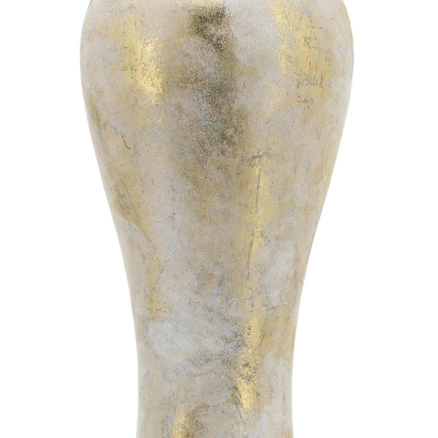 Sagebrook 38" Glass Vase With Aluminum Top - White/Gold