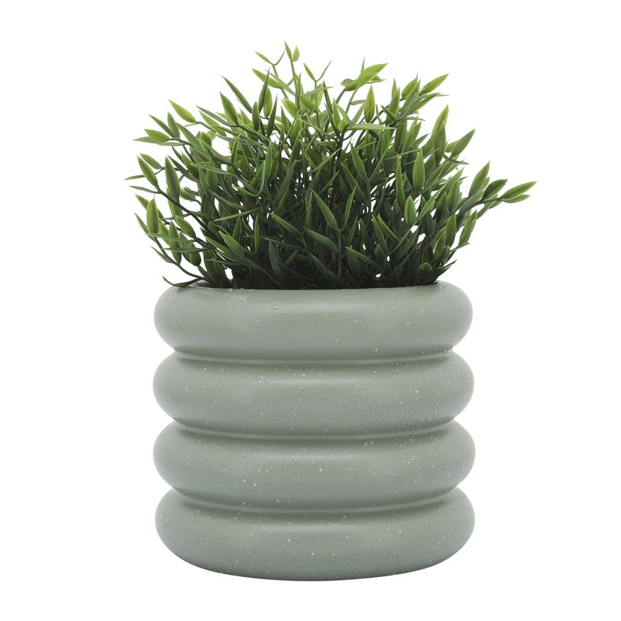 Sagebrook 8" Ceramic Bibendum Planter - Green