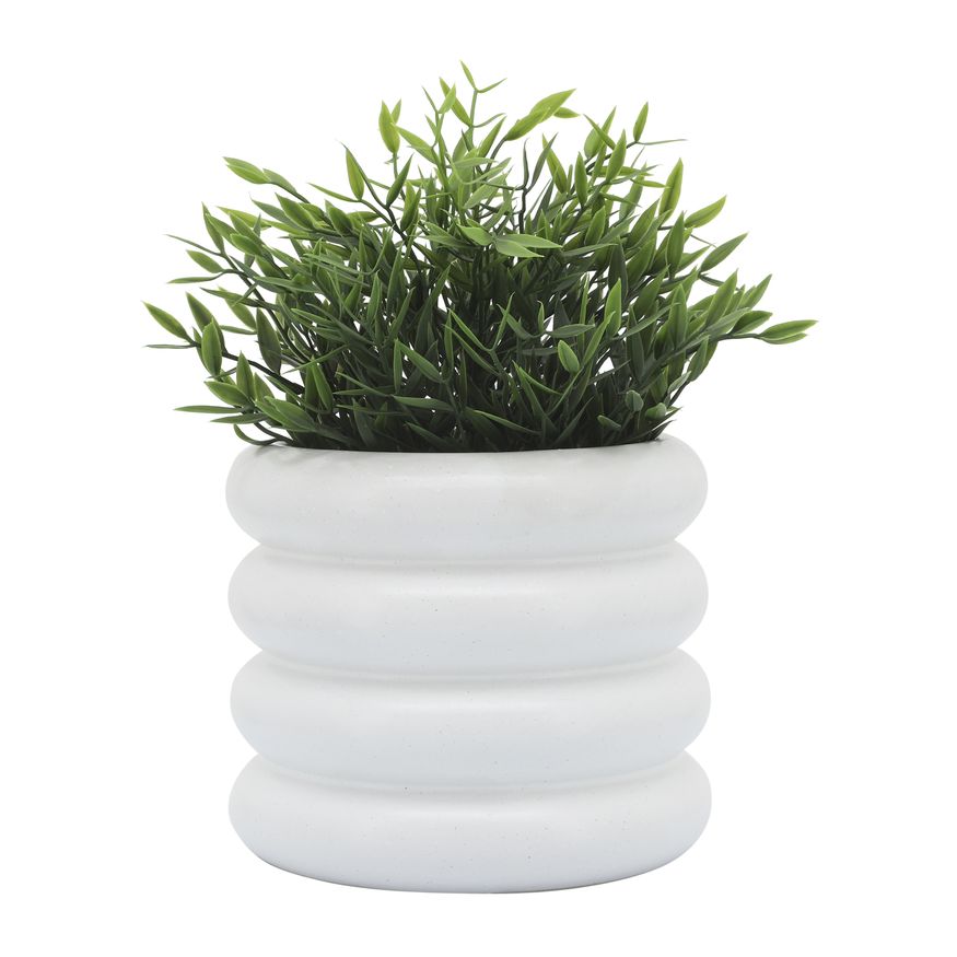 Sagebrook 8" Ceramic Bibendum Planter - White