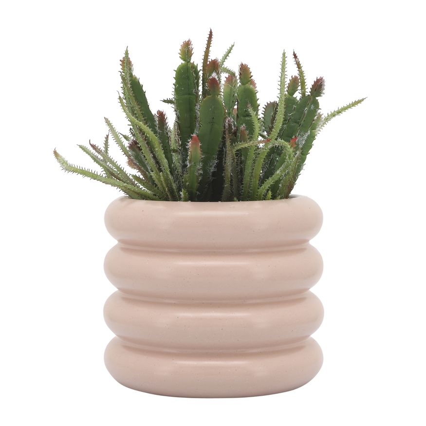 Sagebrook 8" Ceramic Bibendum Planter - Dusty Rose