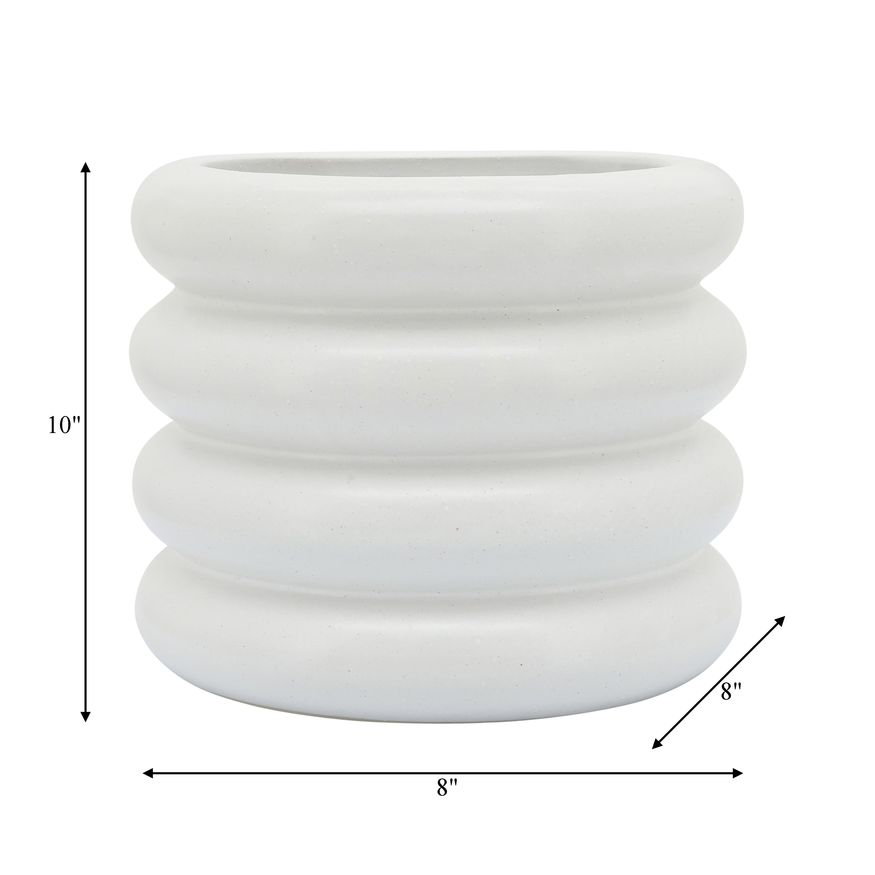 Sagebrook 10" Ceramic Bibendum Planter - White