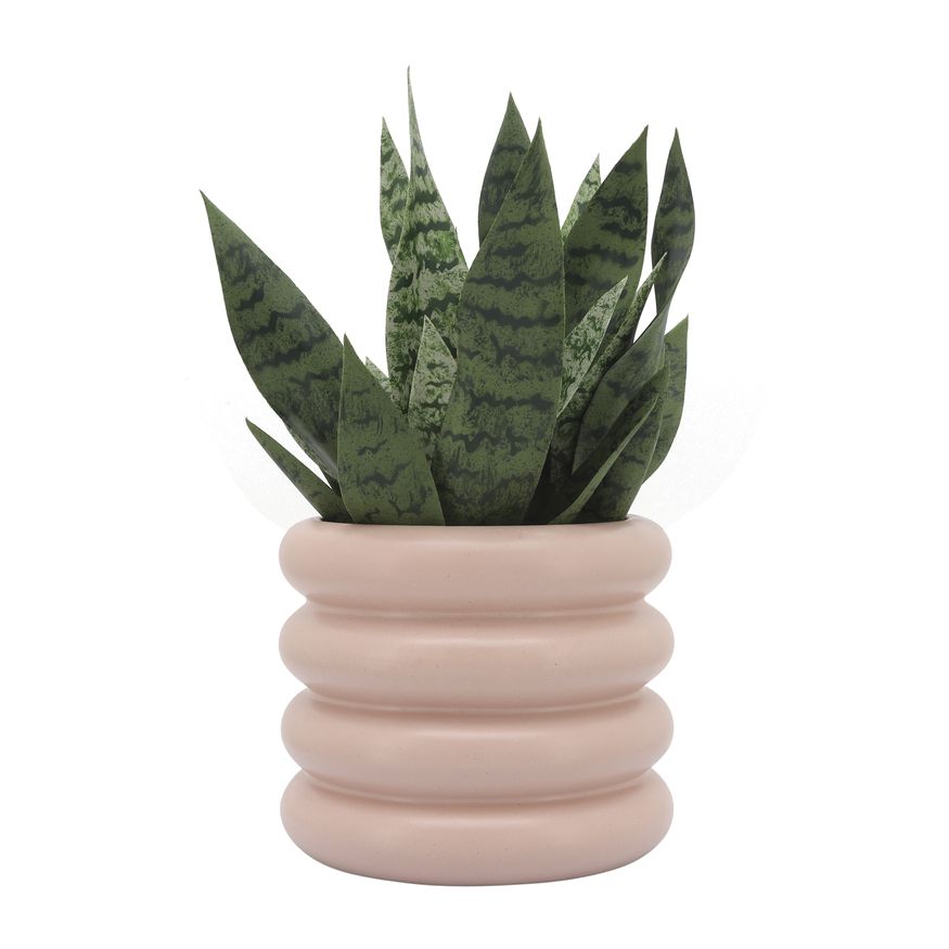 Sagebrook 10" Ceramic Bibendum Planter - Dusty Rose