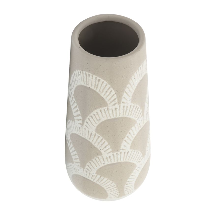 Sagebrook 15" Ceramic Aztec Vase - Beige