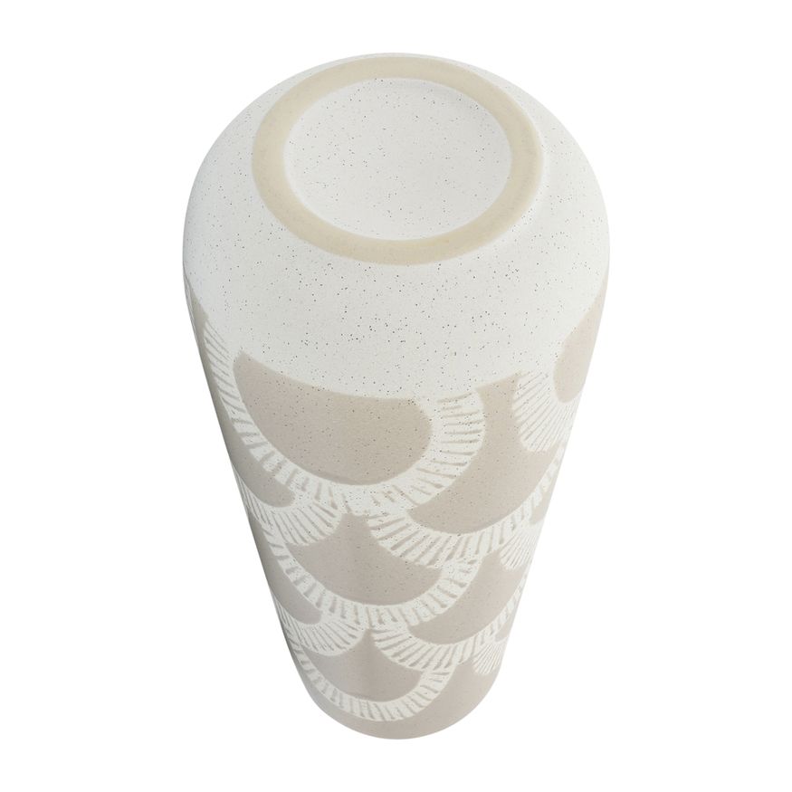 Sagebrook 15" Ceramic Aztec Vase - Beige