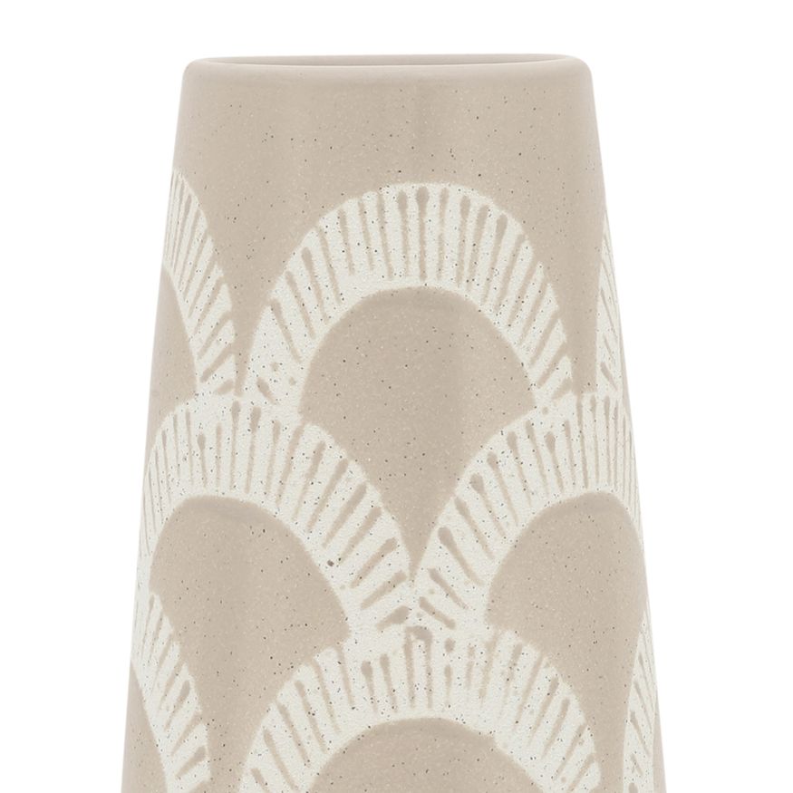 Sagebrook 15" Ceramic Aztec Vase - Beige