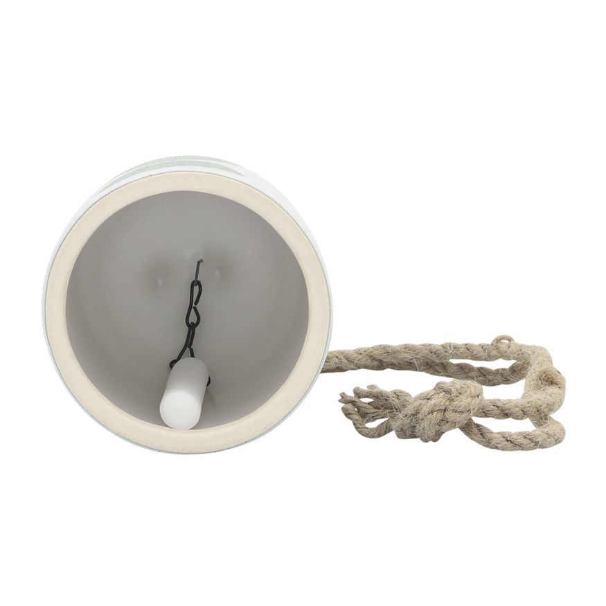 Sagebrook 4" Ceramic Hanging Bell Rainbow - White/Green