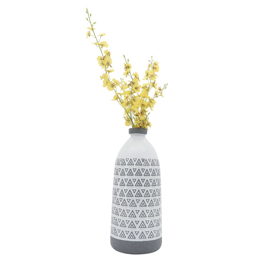 Sagebrook - 18" Ceramic Aztec Vase in Gray