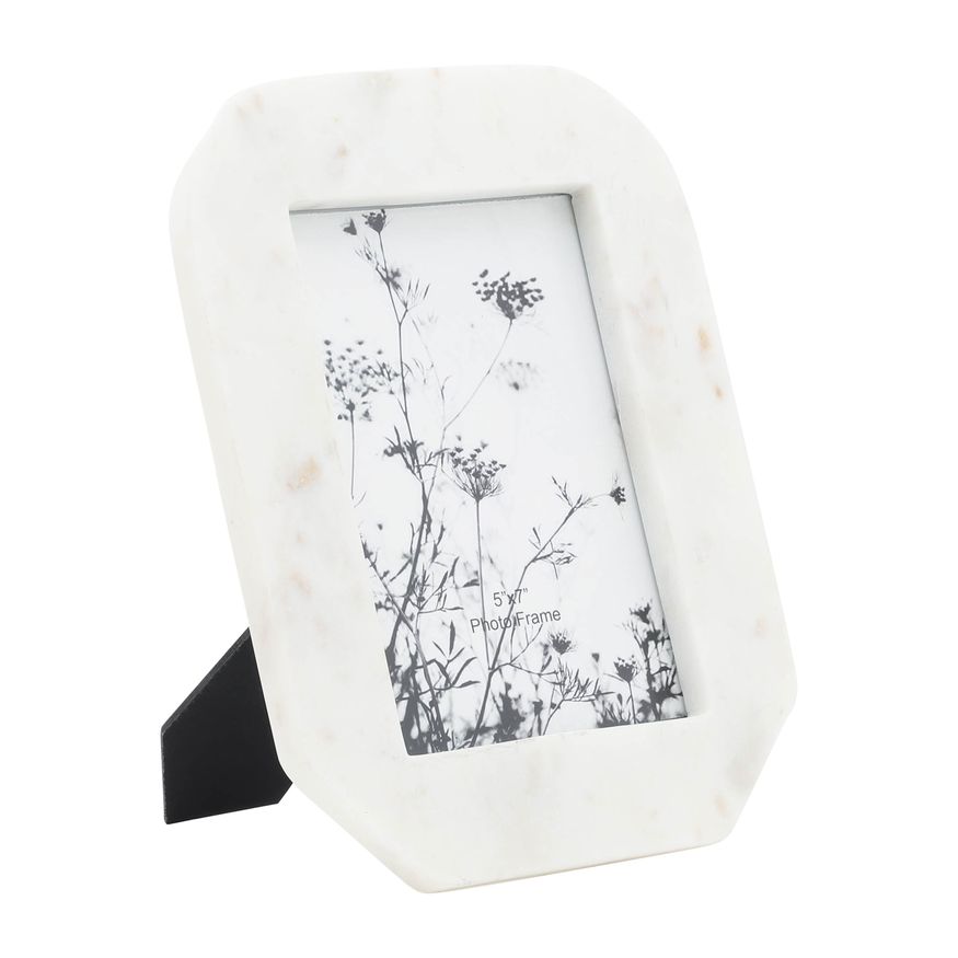 Sagebrook - 5"x7" Marble Tapered Photo Frame in White