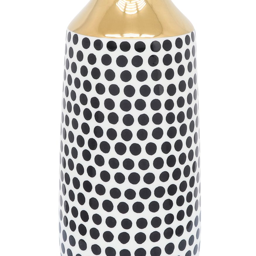 Sagebrook 16" Ceramic Polka Dots Vase - Gold/White