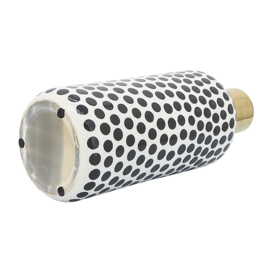 Sagebrook 12" Ceramic Polka Dots Vase - Gold/White