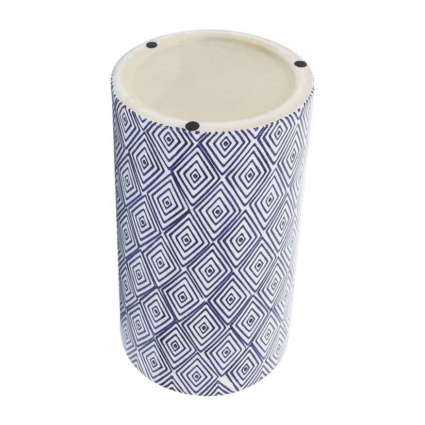 Sagebrook 13" Ceramic Diamond Jar With Lid - Blue