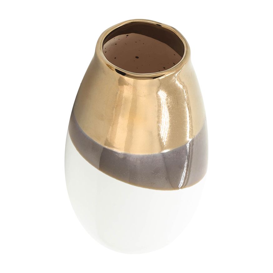 Sagebrook - 10" Ceramic 2-Tone Vase in Gold/White