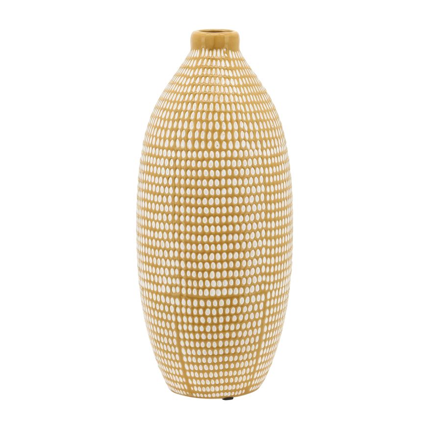 Sagebrook 12" Ceramic Dotted Vase - Tan