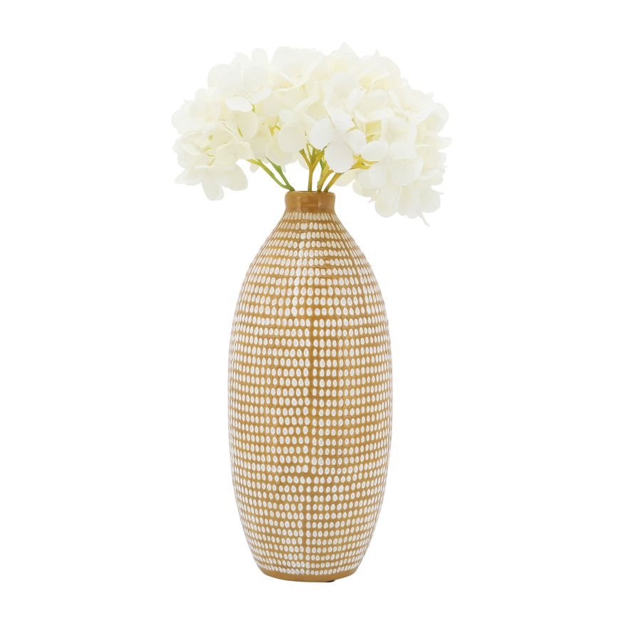 Sagebrook 12" Ceramic Dotted Vase - Tan