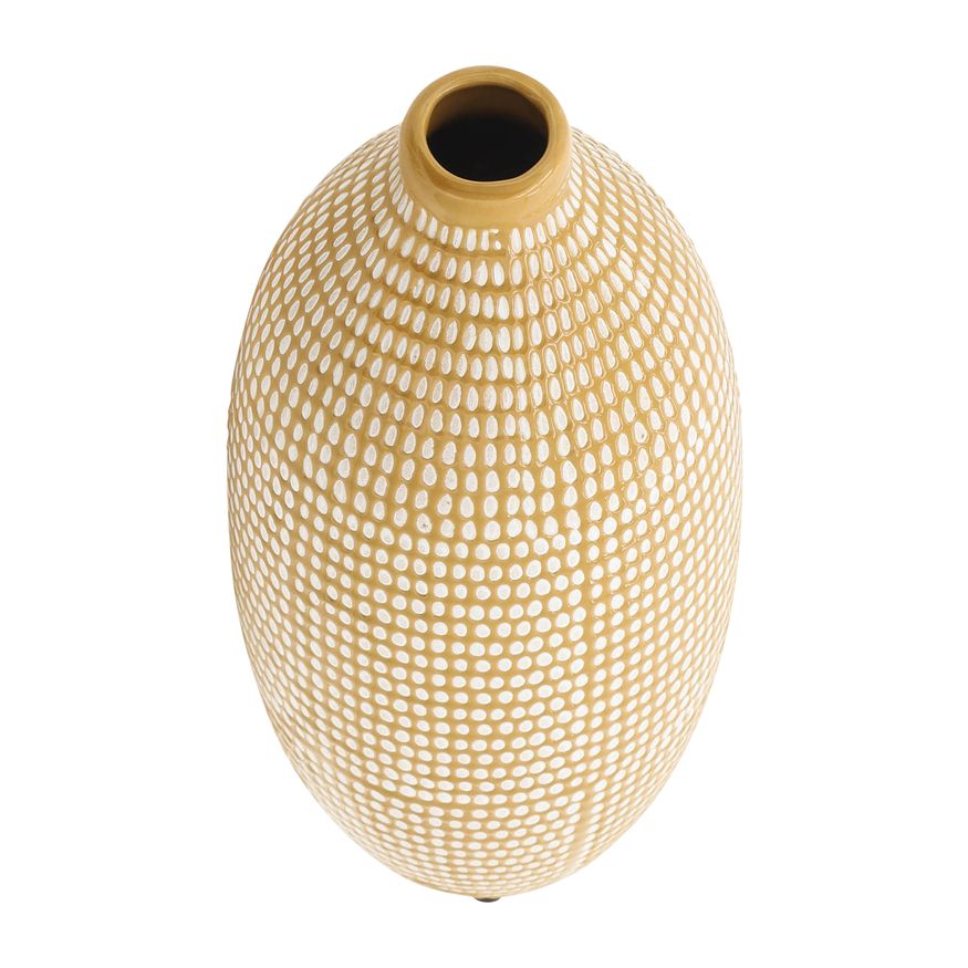 Sagebrook 12" Ceramic Dotted Vase - Tan