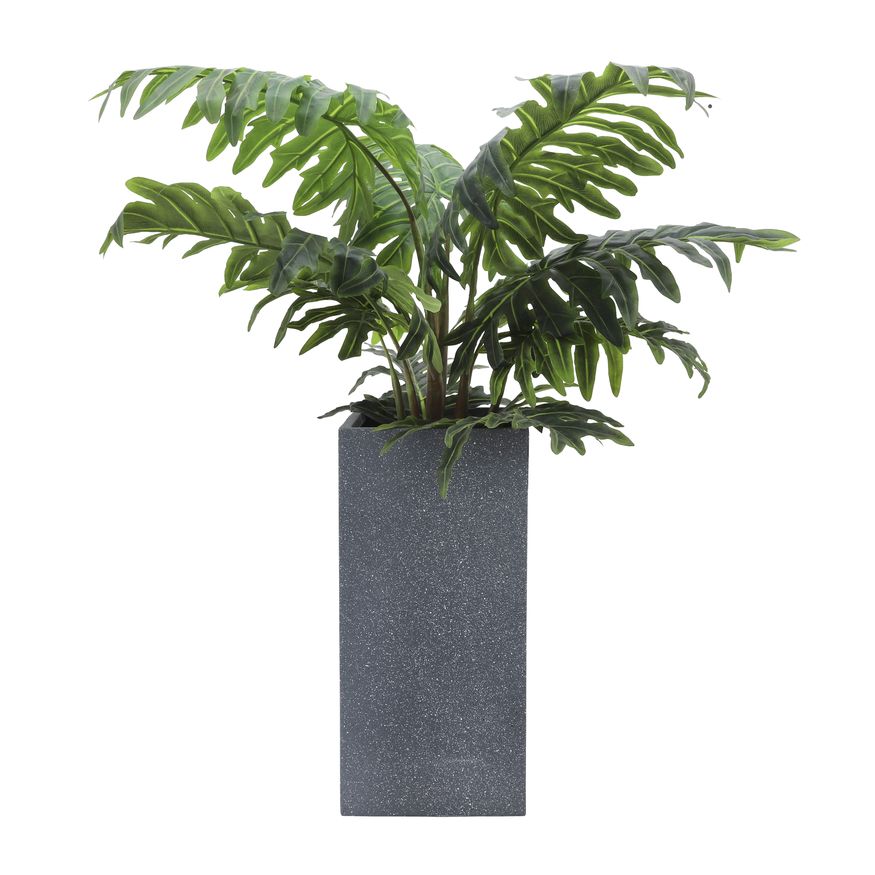 Sagebrook 11"/13" Resin Square Nested Planters (Set Of 2) - Dark Gray