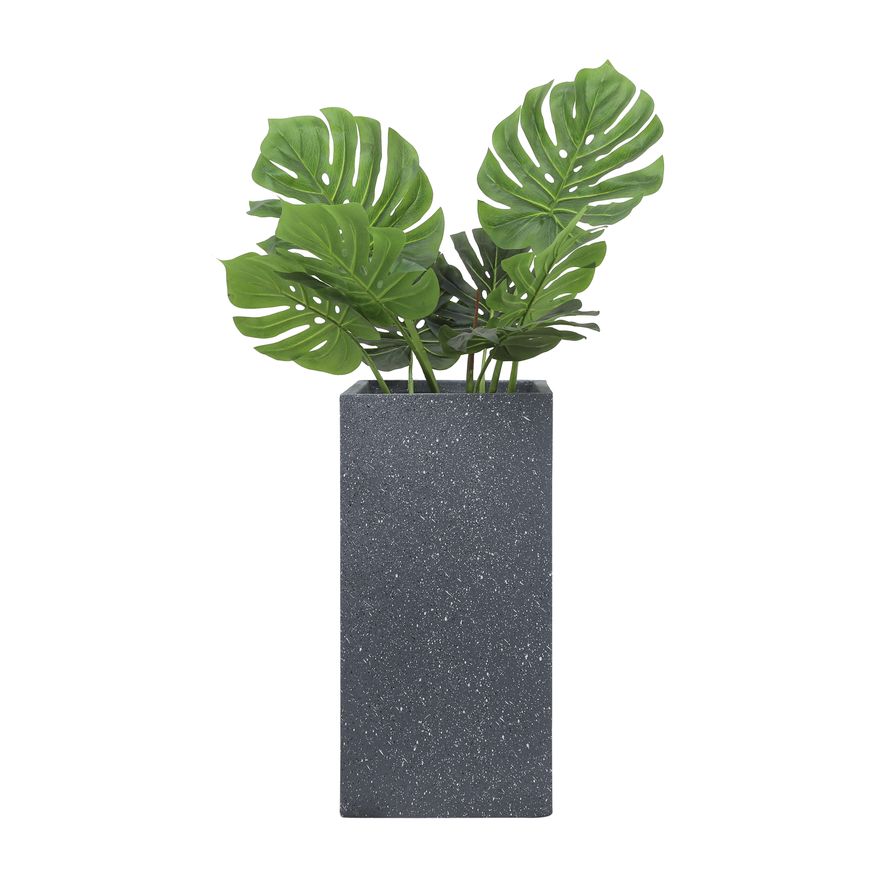 Sagebrook 11"/13" Resin Square Nested Planters (Set Of 2) - Dark Gray