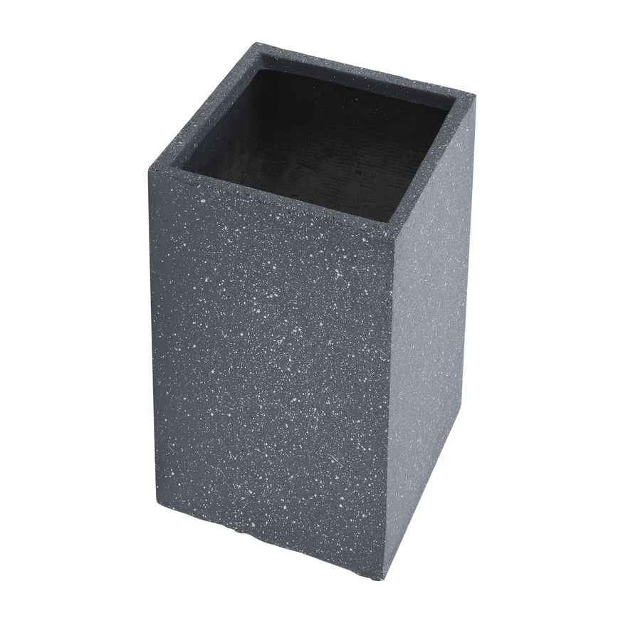 Sagebrook 11"/13" Resin Square Nested Planters (Set Of 2) - Dark Gray