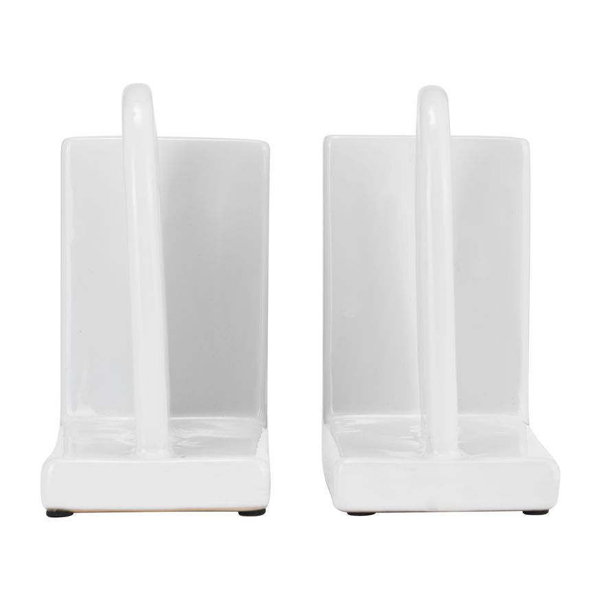 Sagebrook™ 6" Ceramic Arch Bookends (Set Of 2) - White