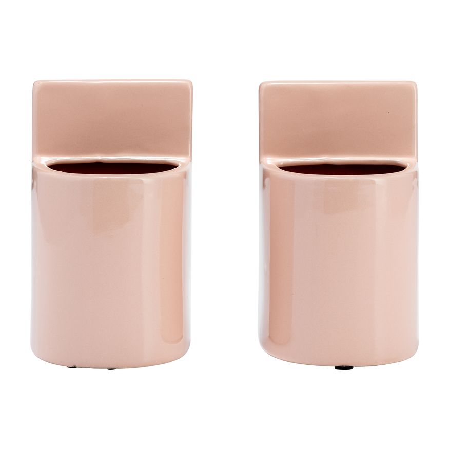 Sagebrook 6" Ceramic Pouch Bookends - Blush