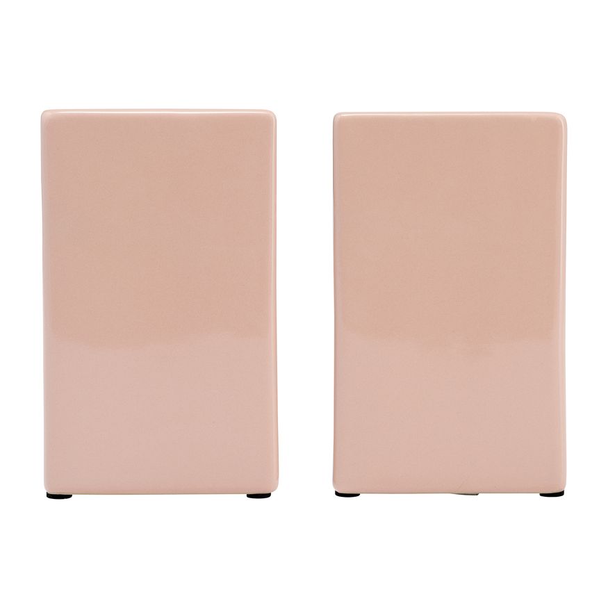 Sagebrook 6" Ceramic Pouch Bookends - Blush