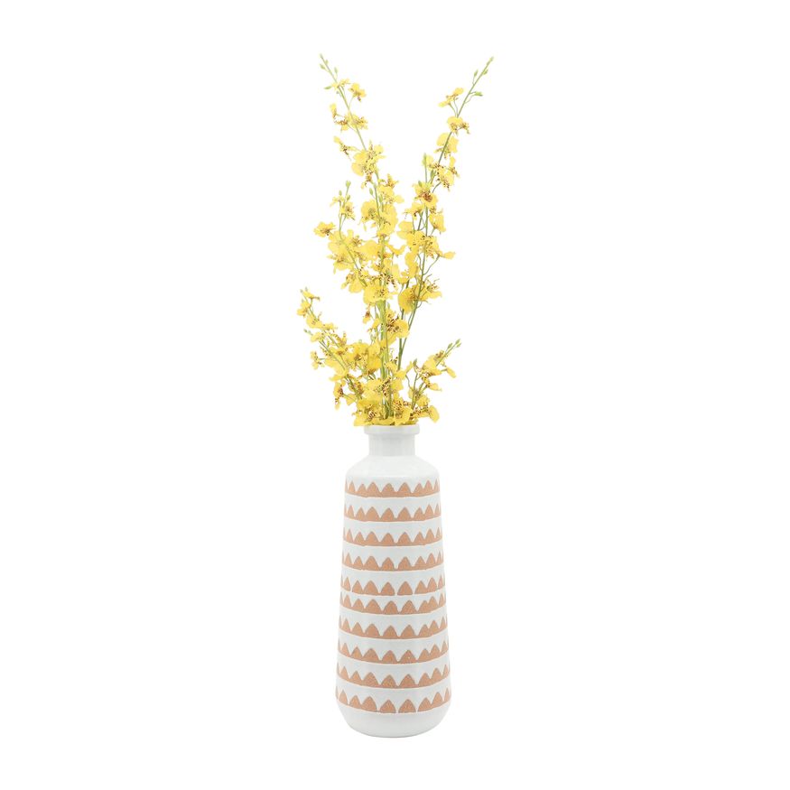 Sagebrook 16" Ceramic Aztec Vase - Ivory