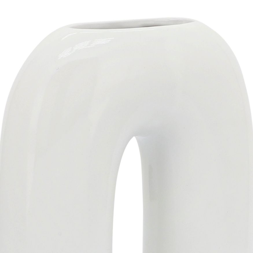 Sagebrook 8" Ceramic Horseshoe Vase - White