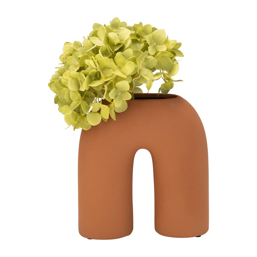 Sagebrook 8" Ceramic Horseshoe Vase - Terracotta