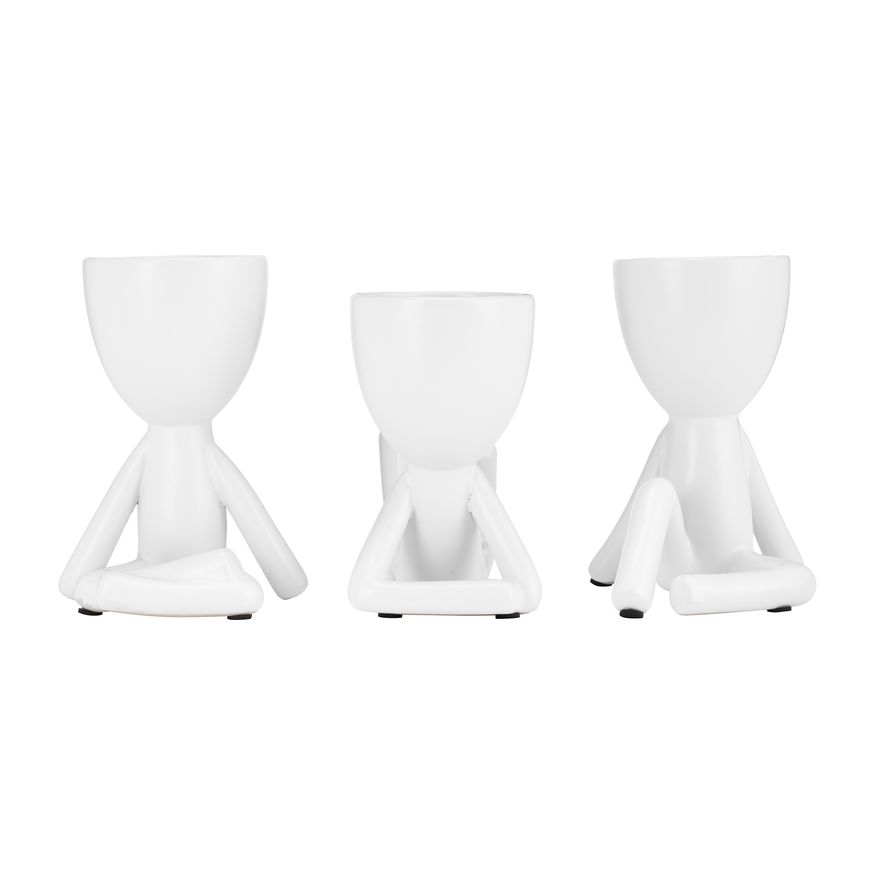 Sagebrook 8" Ceramic Sitting Humans (Set Of 3)