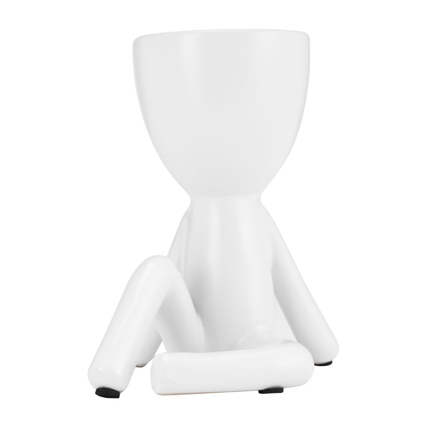 Sagebrook 8" Ceramic Sitting Humans (Set Of 3) - White