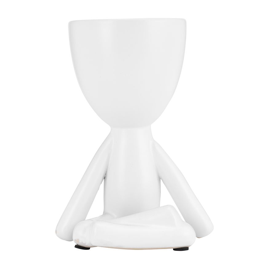 Sagebrook 8" Ceramic Sitting Humans (Set Of 3) - White